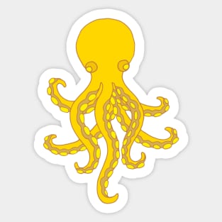 OCTOPUS GARDEN Yellow Undersea Ocean Creature Tentacles - UnBlink Studio by Jackie Tahara Sticker